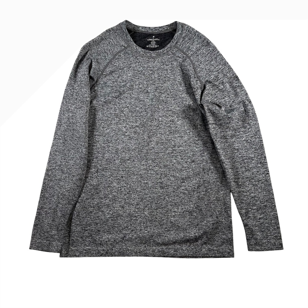 Fabletics Mens Size Medium Gray/Black Long Sleeve Performance Training Day Shirt
